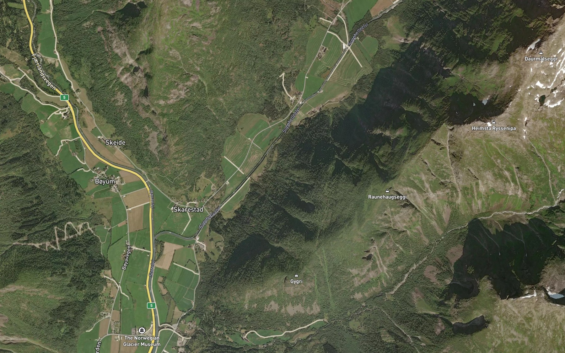 Satellite map of the Raunehaugsskreda