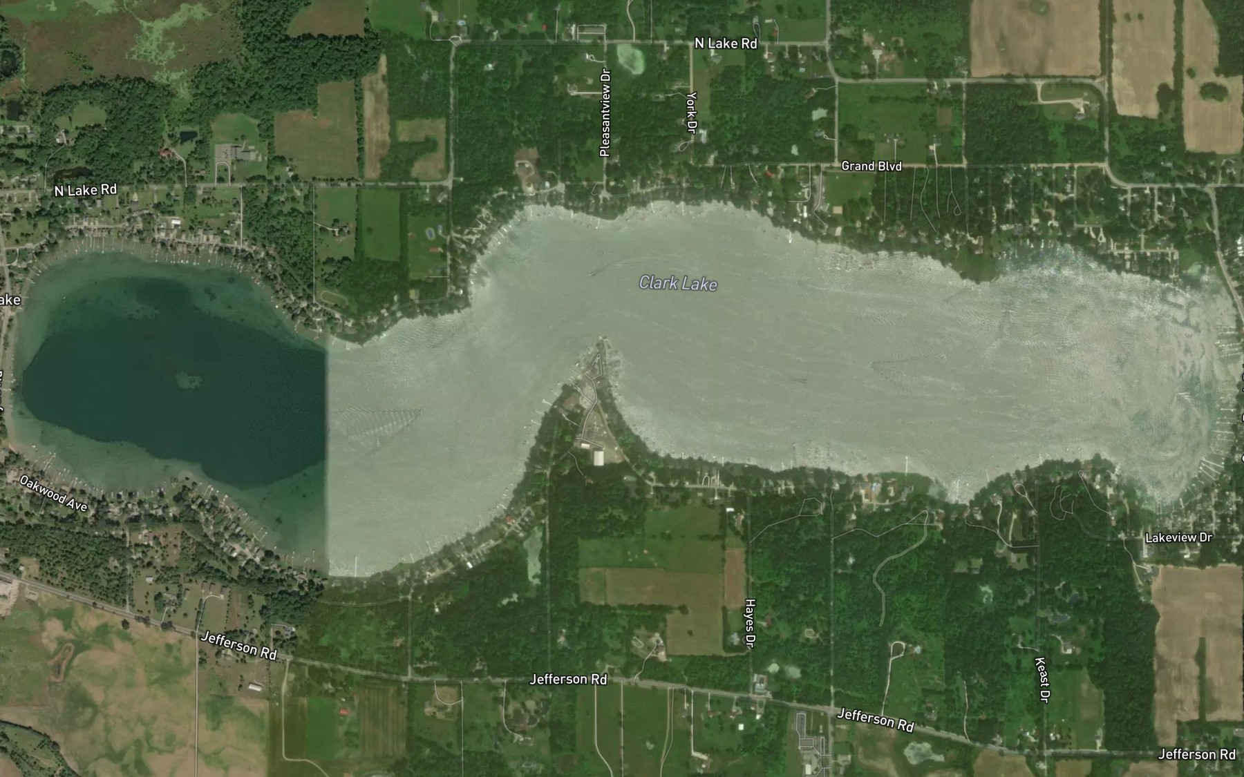 Satellite map of the Clark Lake