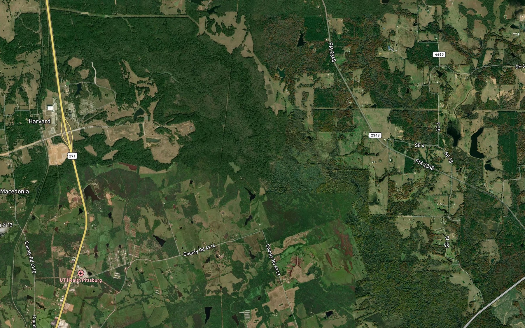 Satellite map of the Walkers Creek