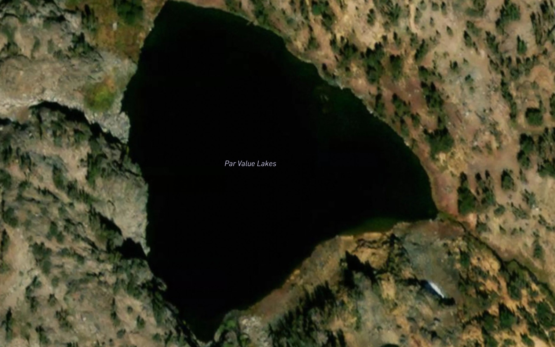 Satellite map of the Par Value Lakes