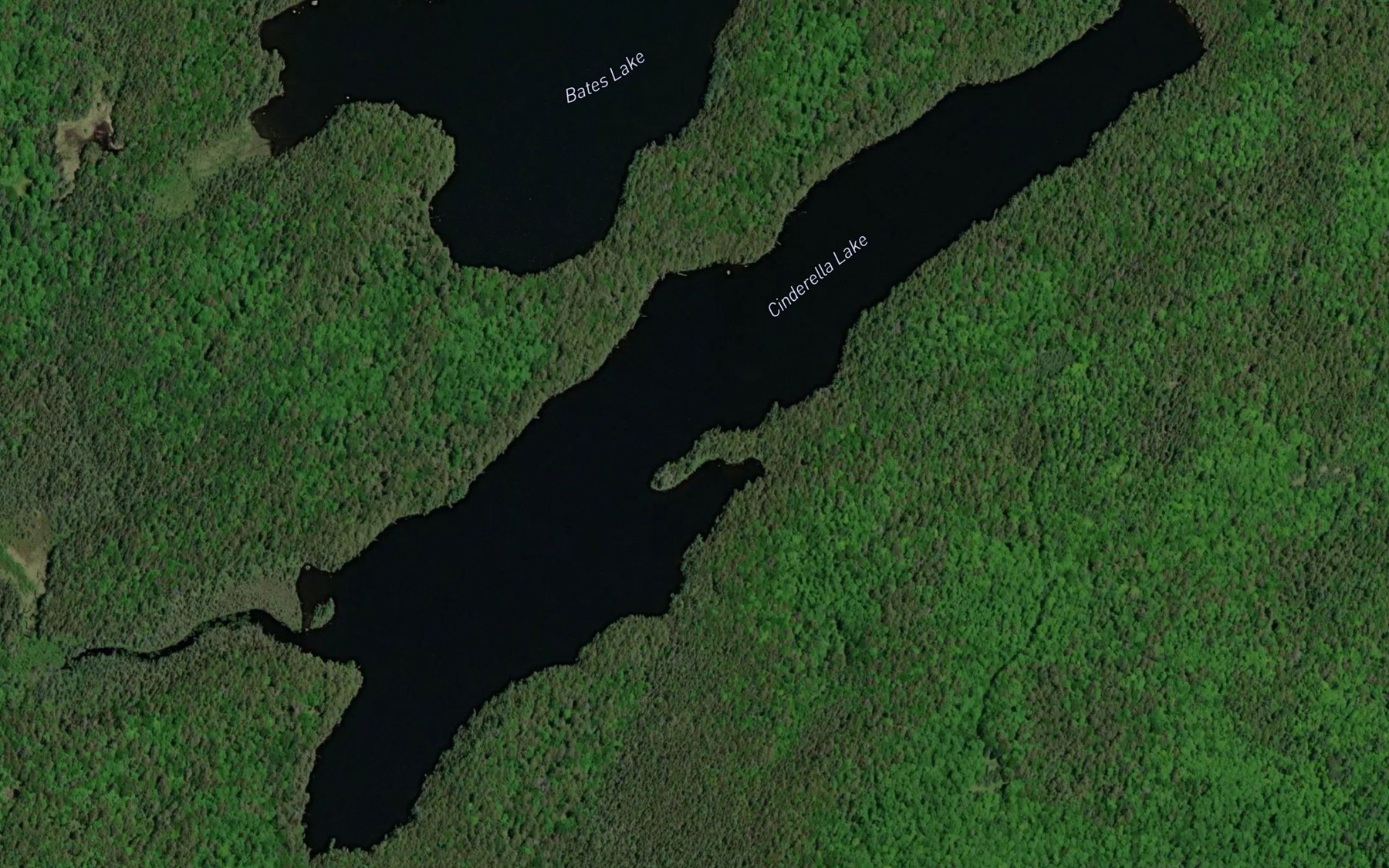 Satellite map of the Cinderella Lake