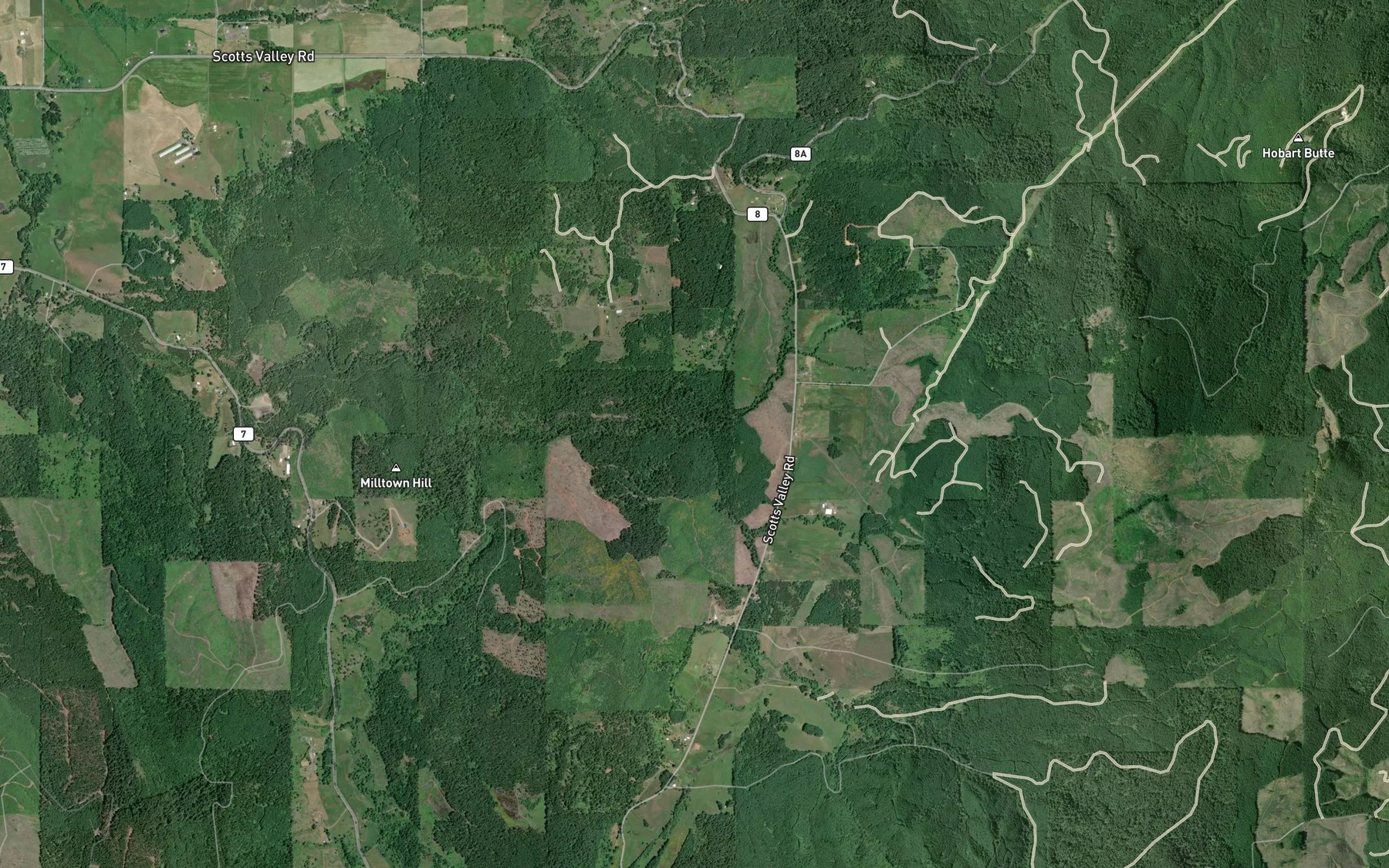 Satellite map of the North Fork Walker Creek