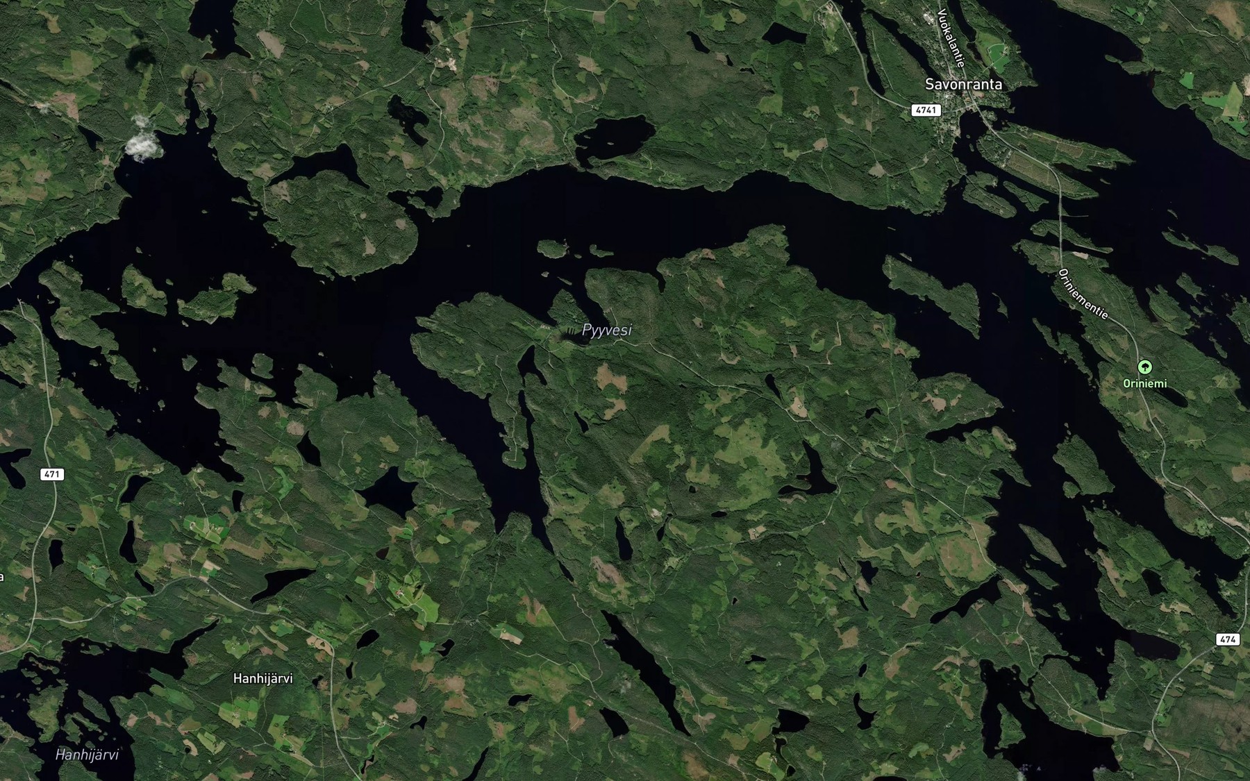 Satellite map of the Pyyvesi