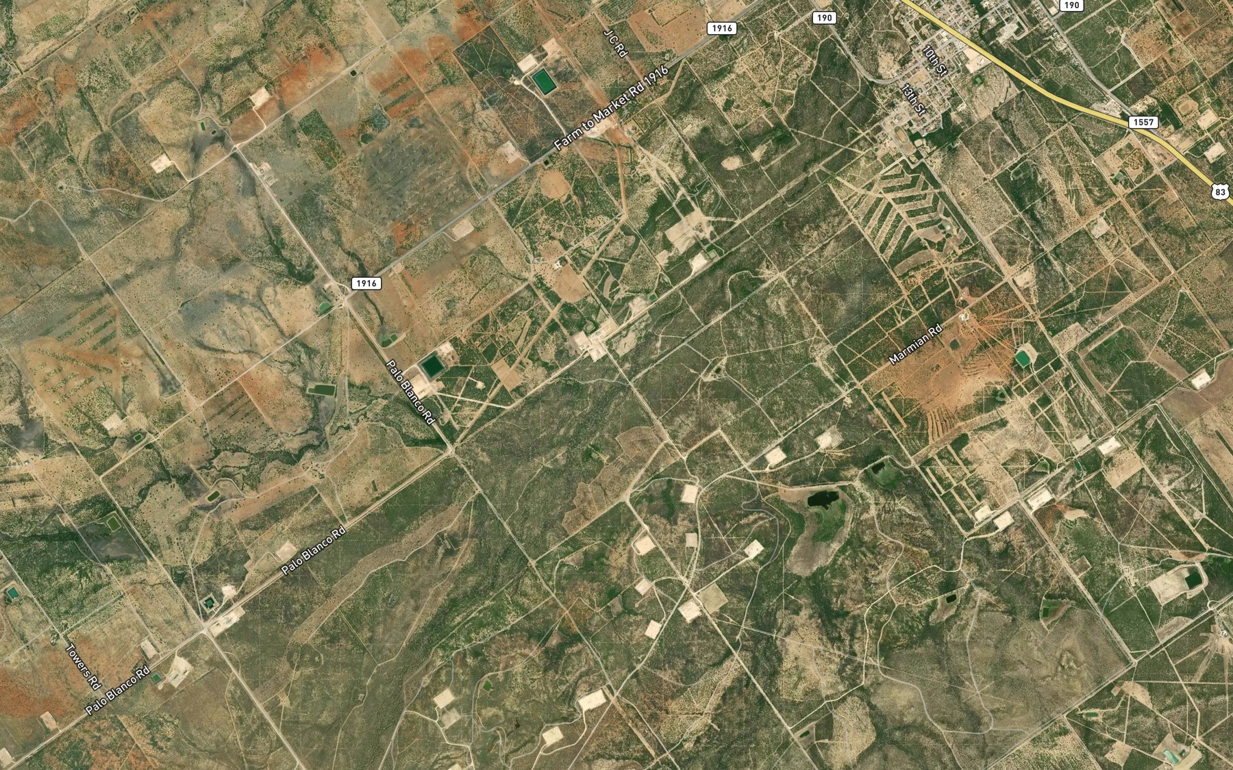 Satellite map of the El Morito Creek