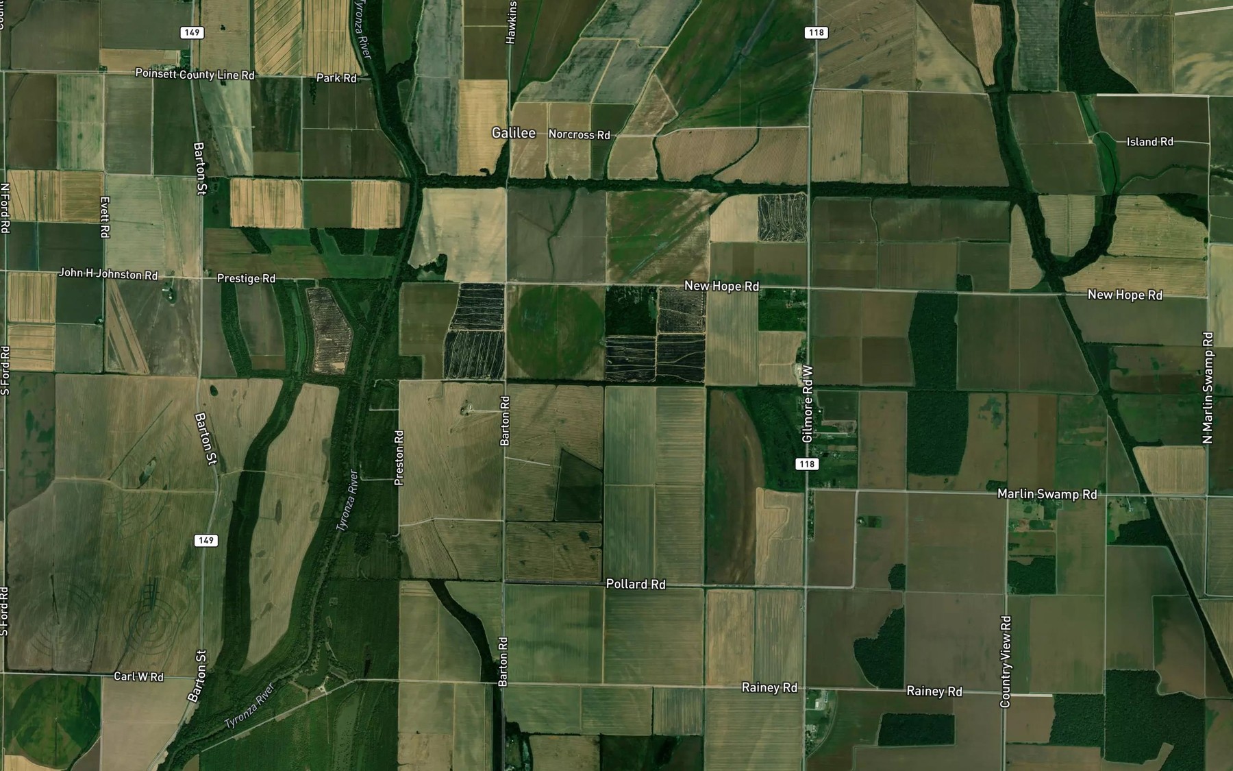 Satellite map of the Ditch Number 14