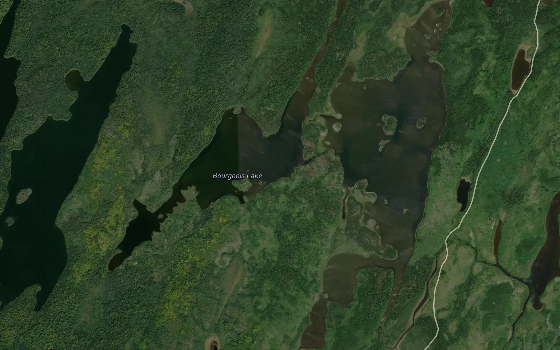 Satellite map of the Bourgeois Lake