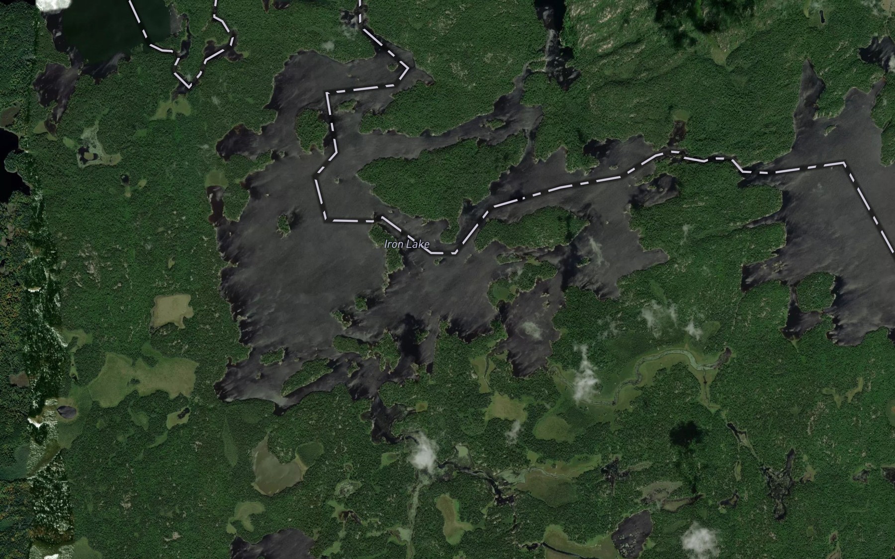 Satellite map of the Iron Lake
