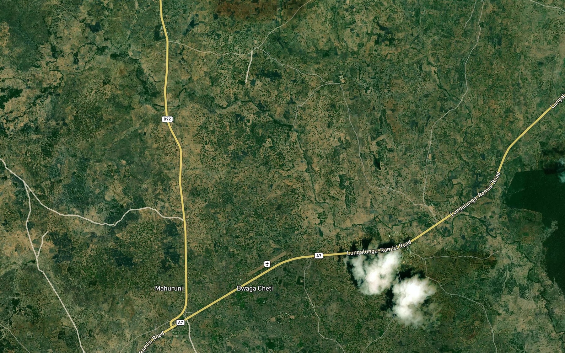 Satellite map of the Mgombezi