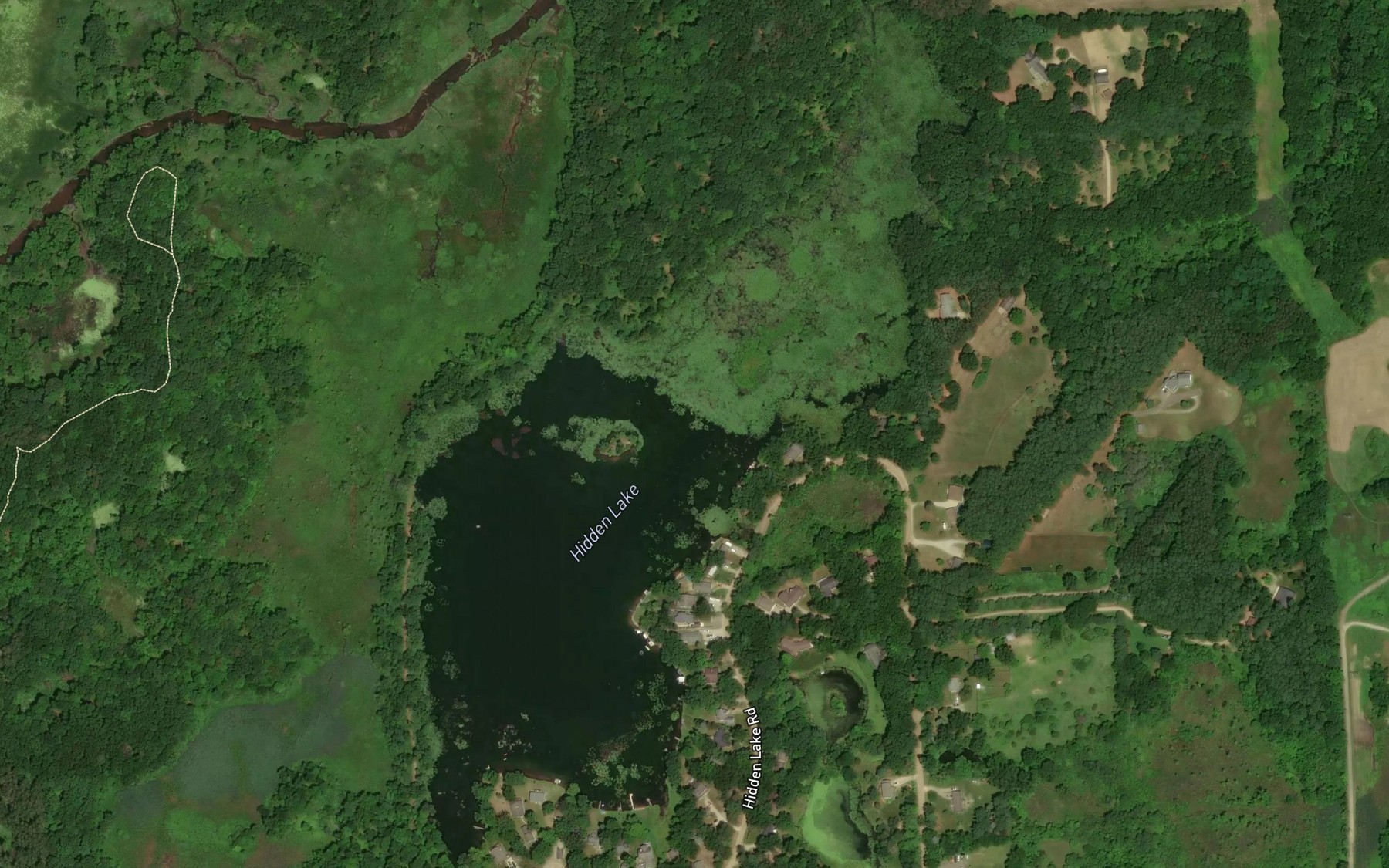 Satellite map of the Hidden Lake