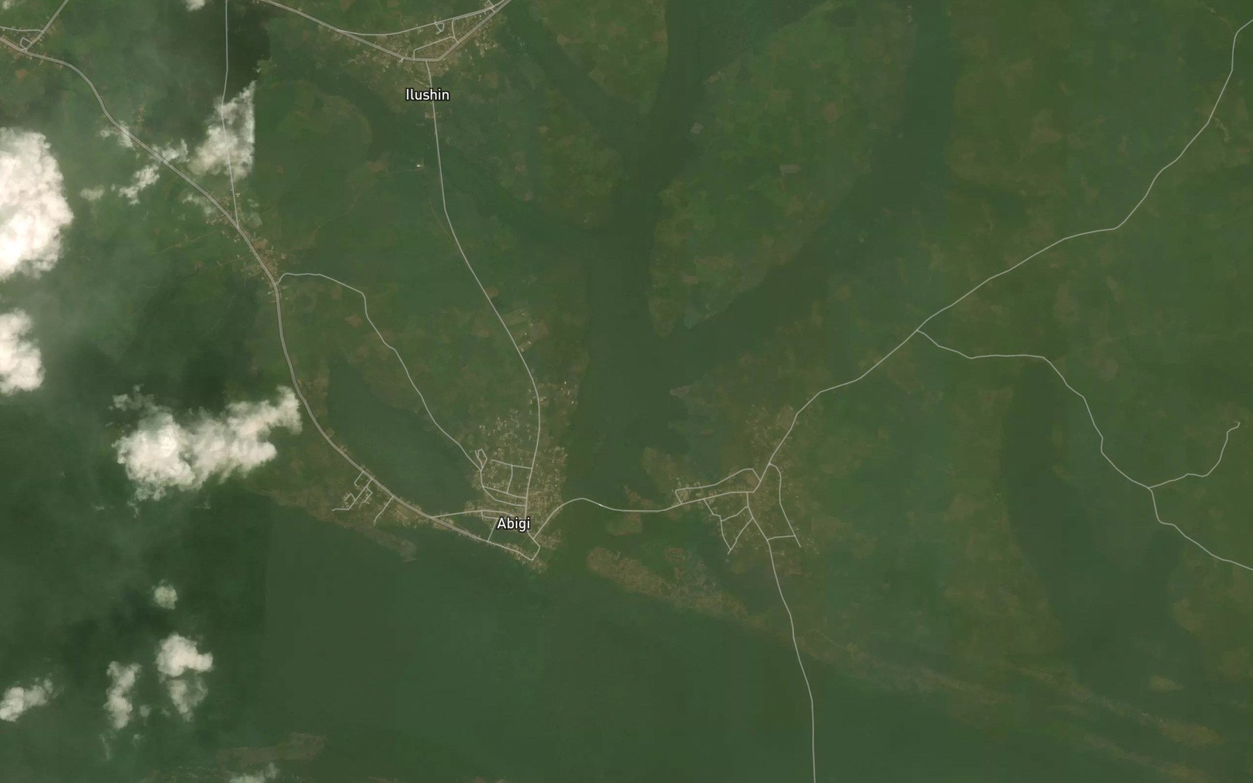 Satellite map of the River Agbure