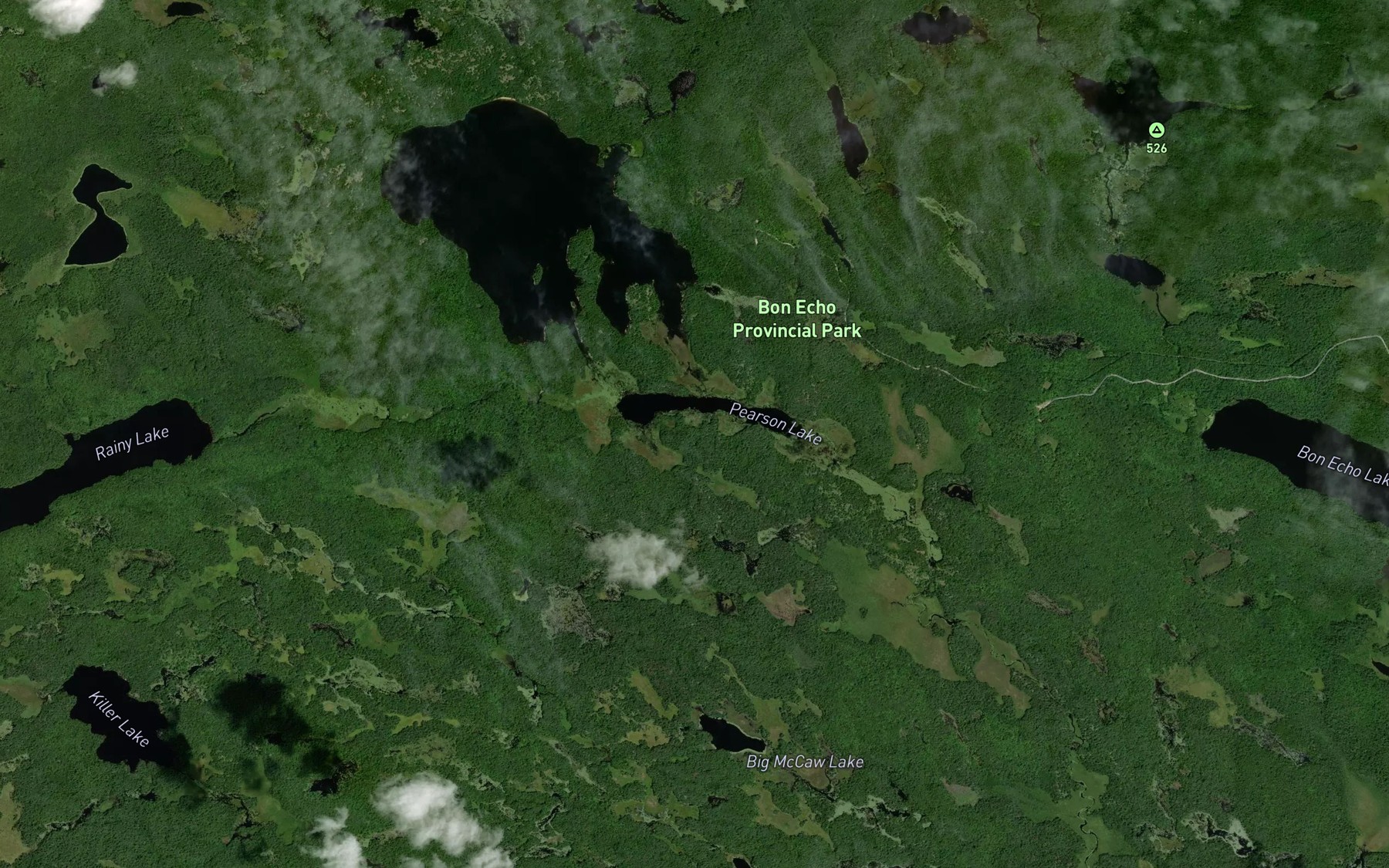 Satellite map of the Rainy Creek