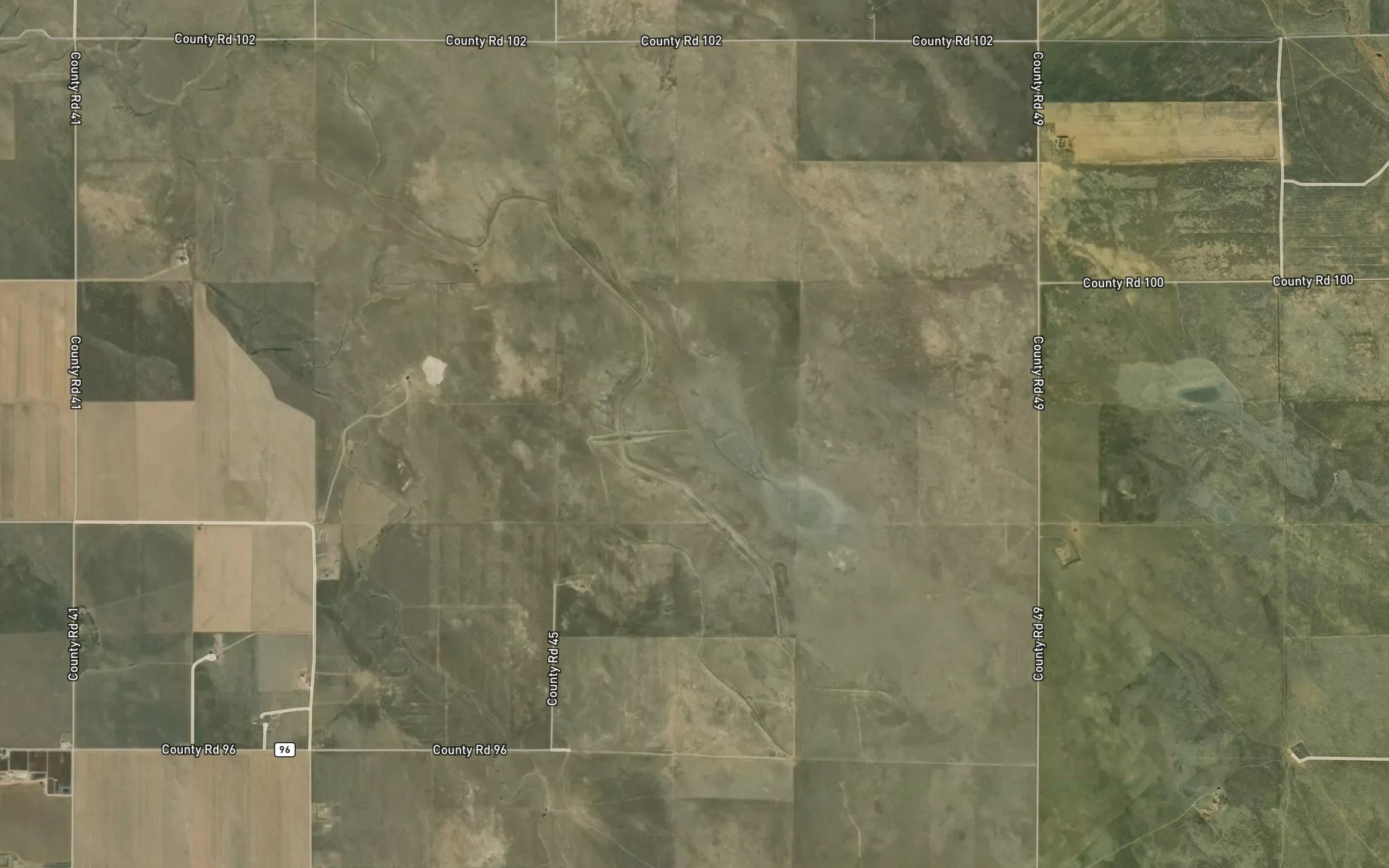 Satellite map of the McGrew Reservoir