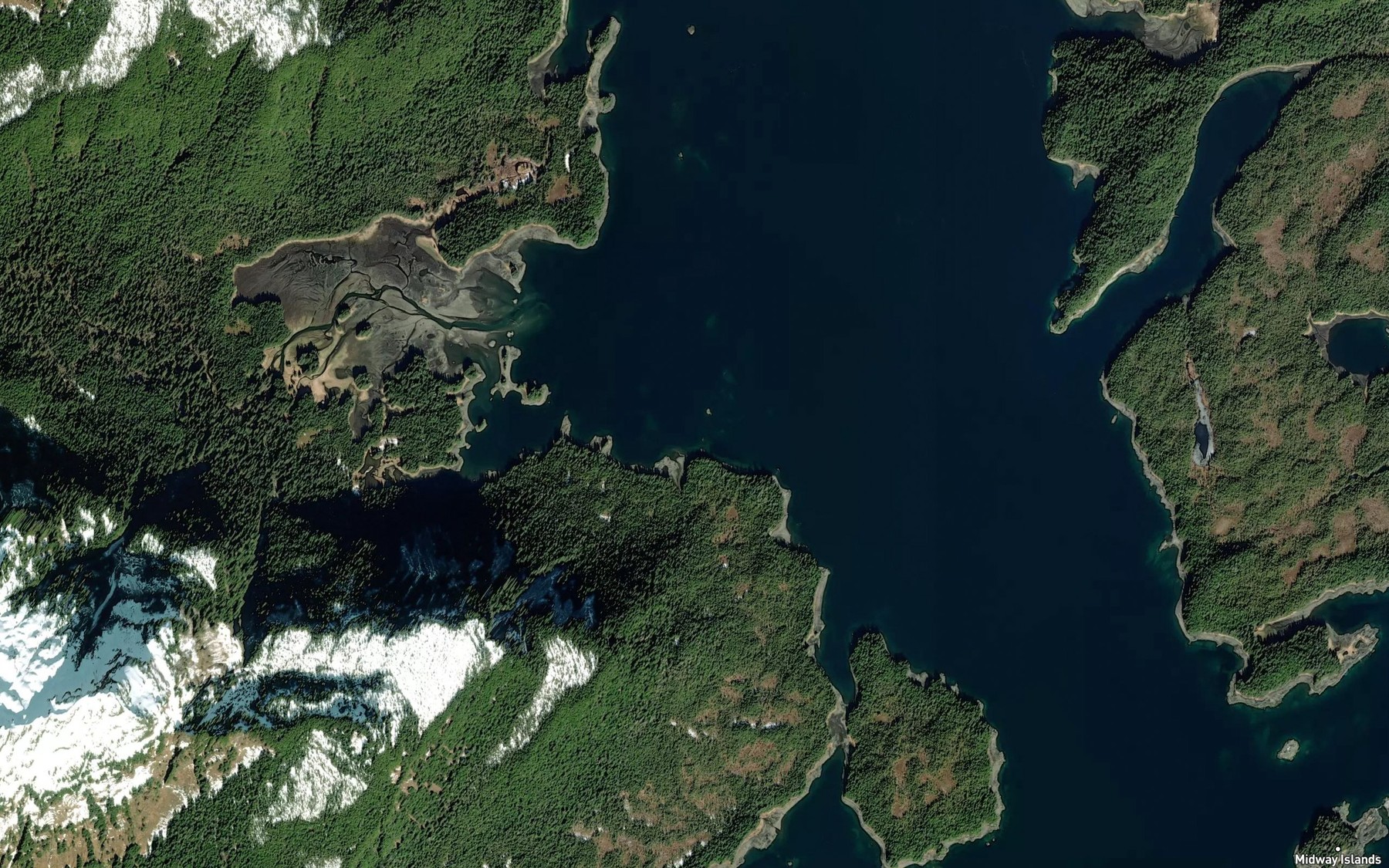 Satellite map of the Sheldon Cove