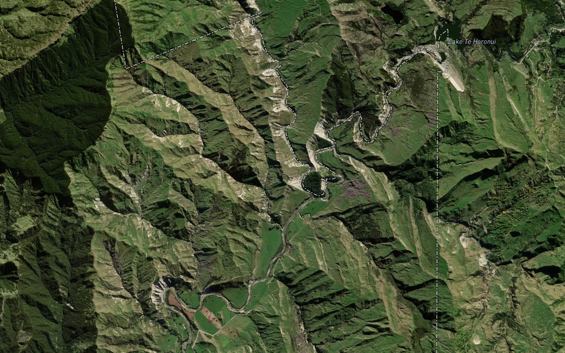 Satellite map of the Mangapoike River
