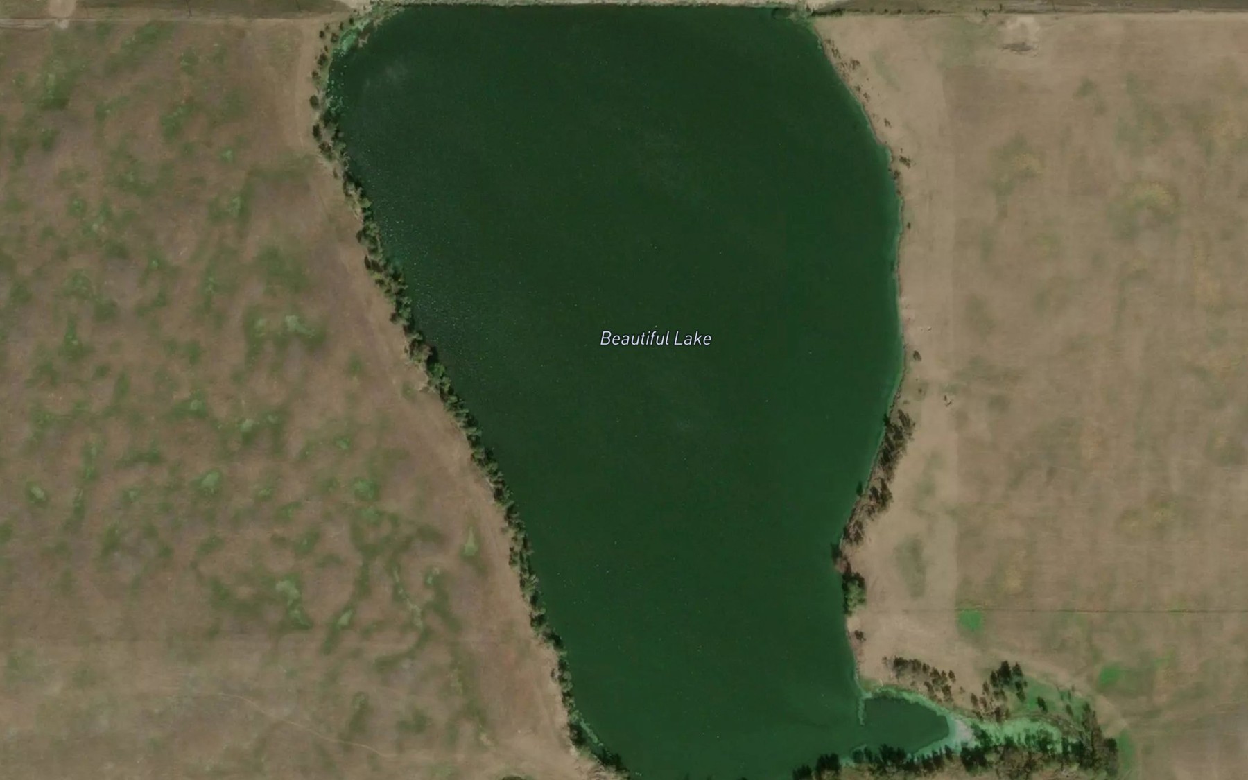 Satellite map of the Beautiful Lake