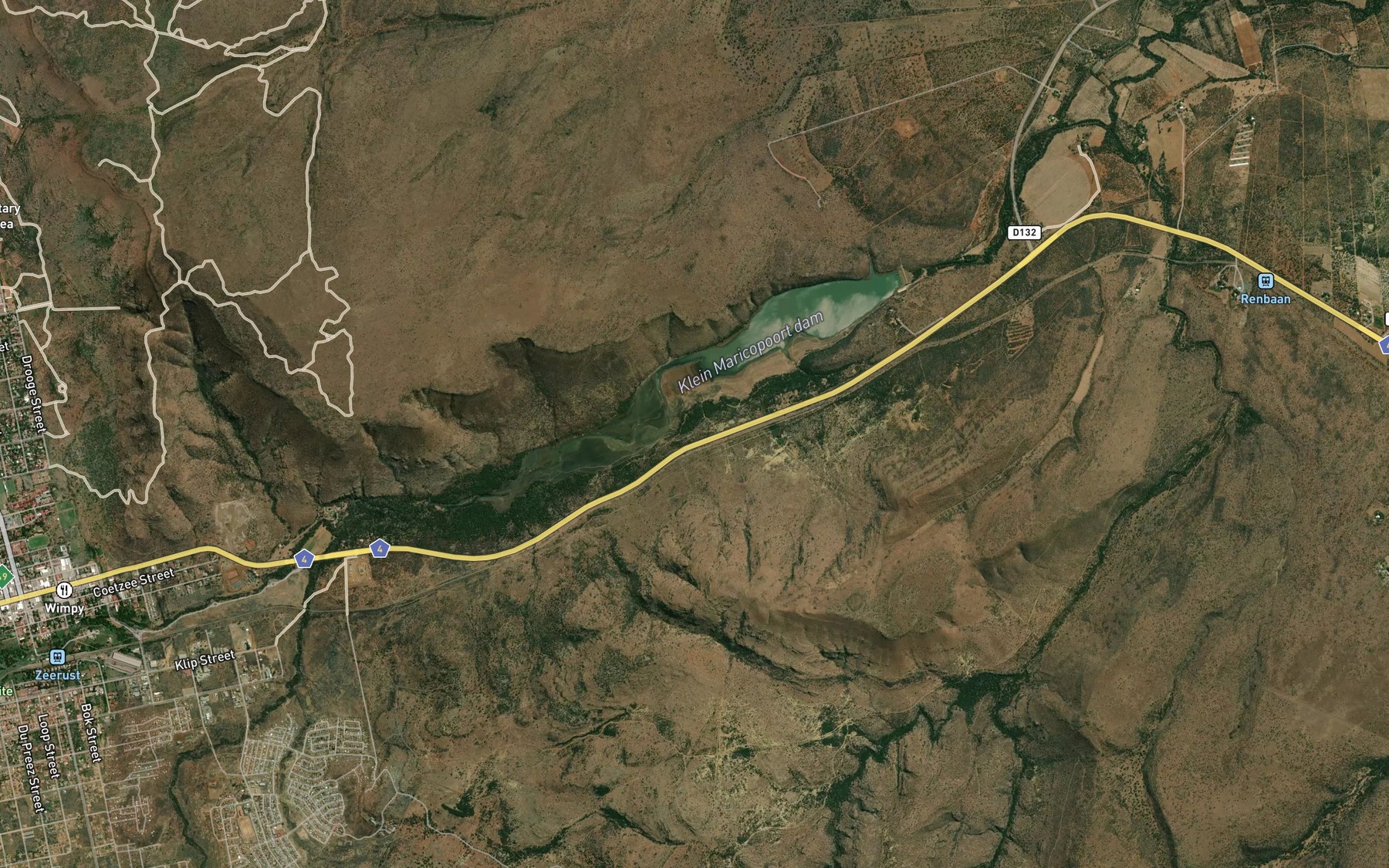 Satellite map of the Kareespruit