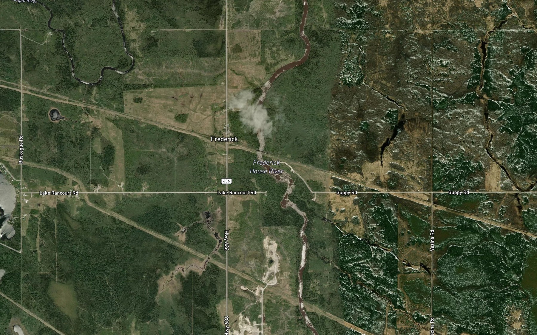 Satellite map of the Sankey Rapids