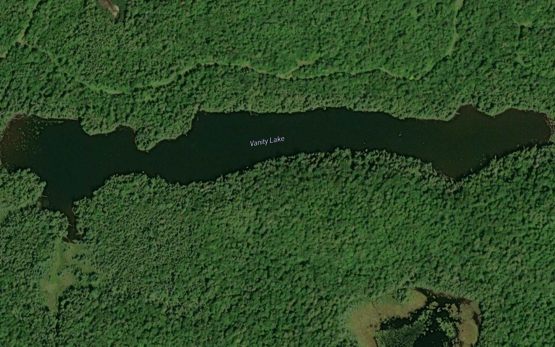 Satellite map of the Vanity Lake
