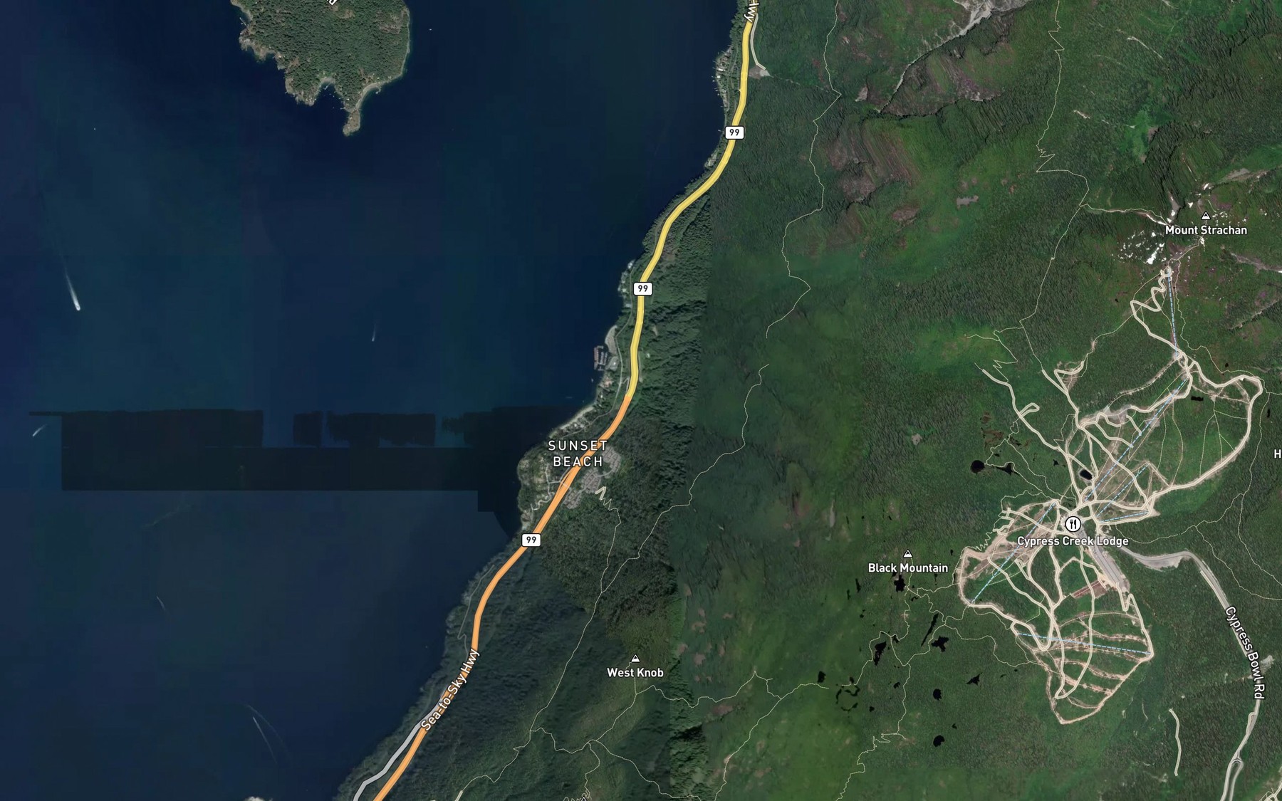 Satellite map of the Sclufield Creek