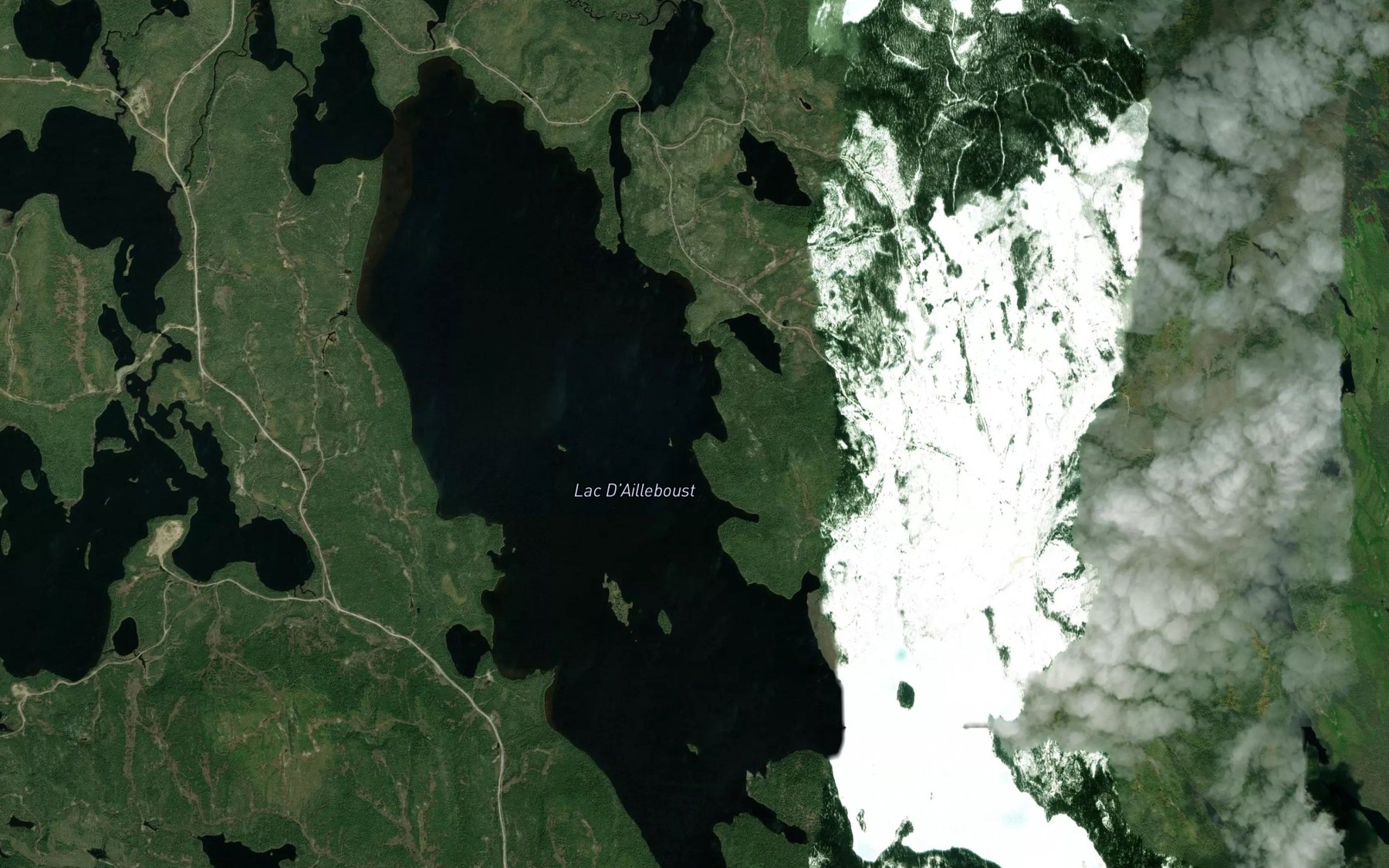 Satellite map of the Lac D'Ailleboust