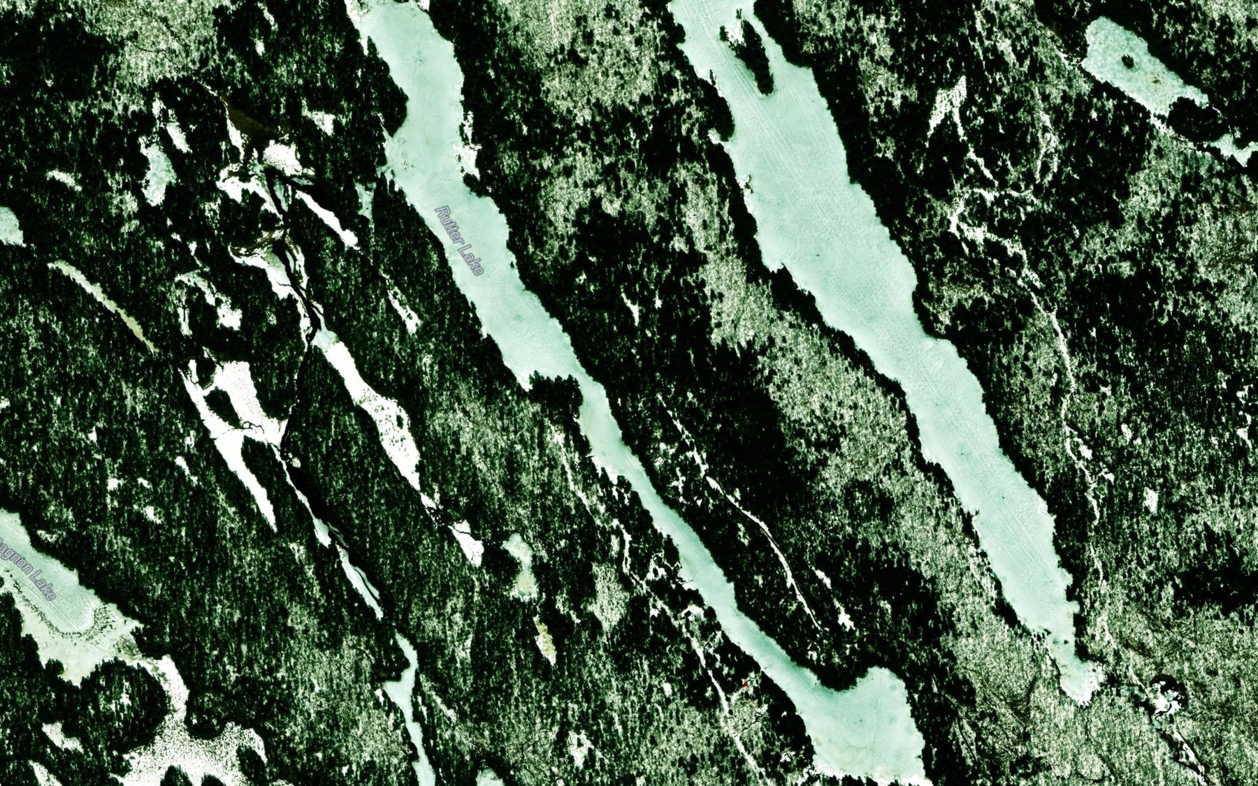 Satellite map of the Little Long Lake