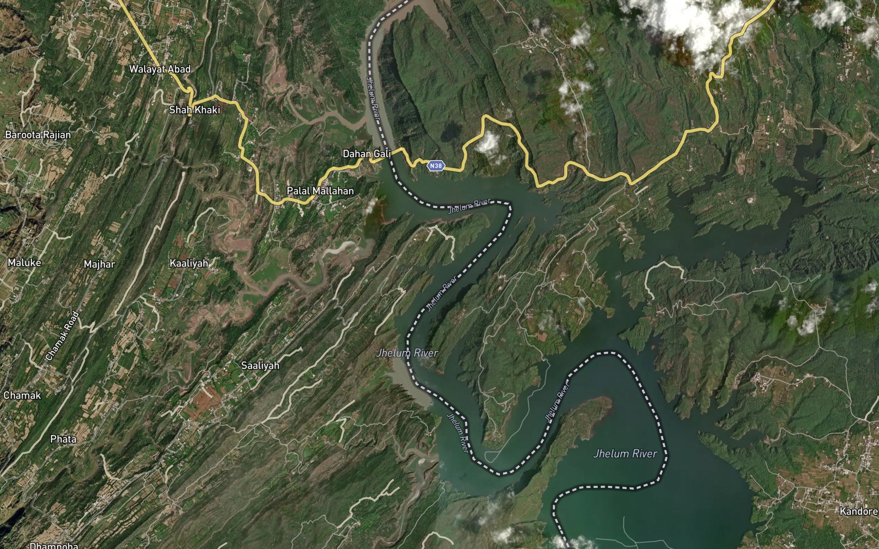Satellite map of the Chel Kas