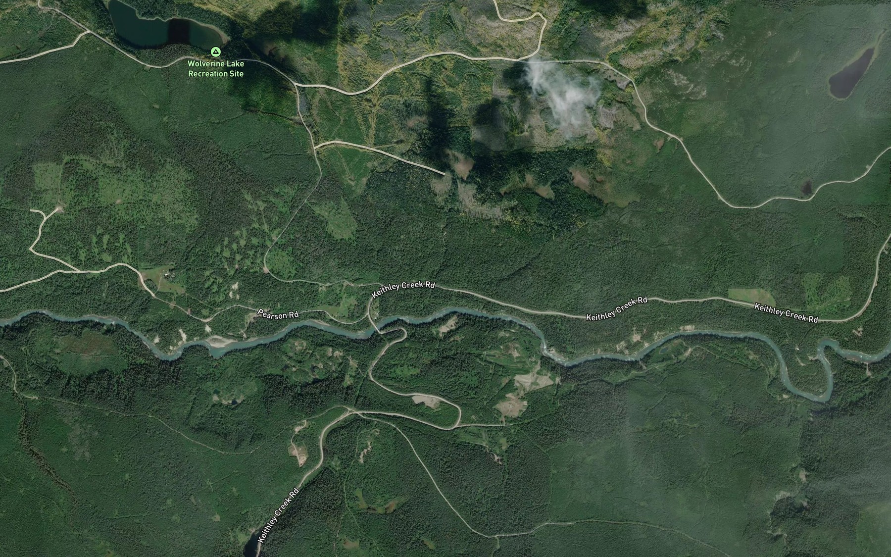 Satellite map of the Spinks Creek