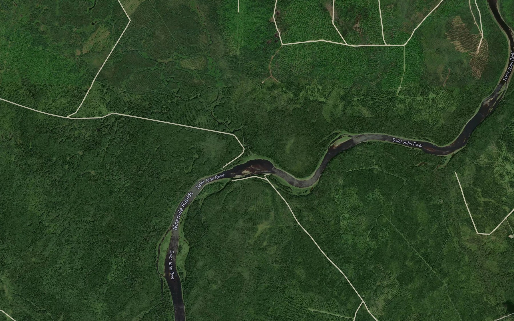Satellite map of the Ninemile Brook