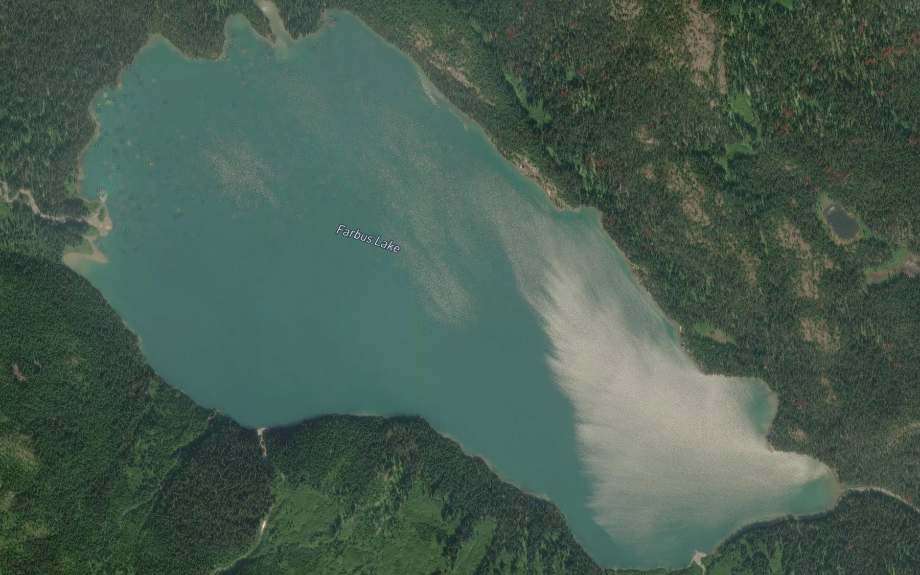 Satellite map of the Farbus Lake