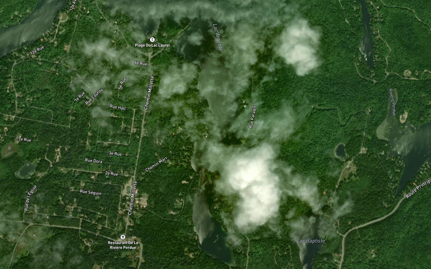 Satellite map of the Lac Argente
