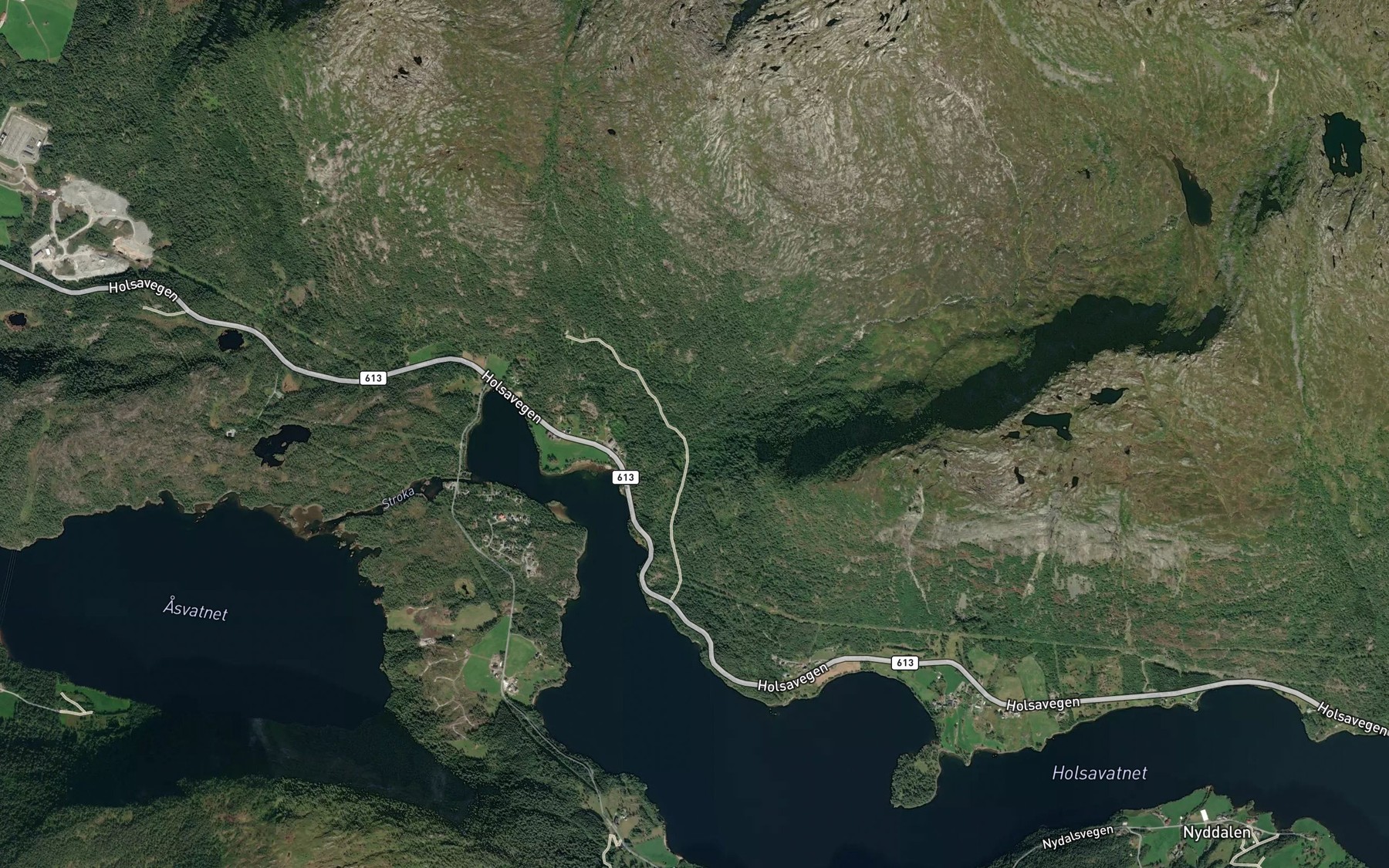 Satellite map of the Viskedalselva