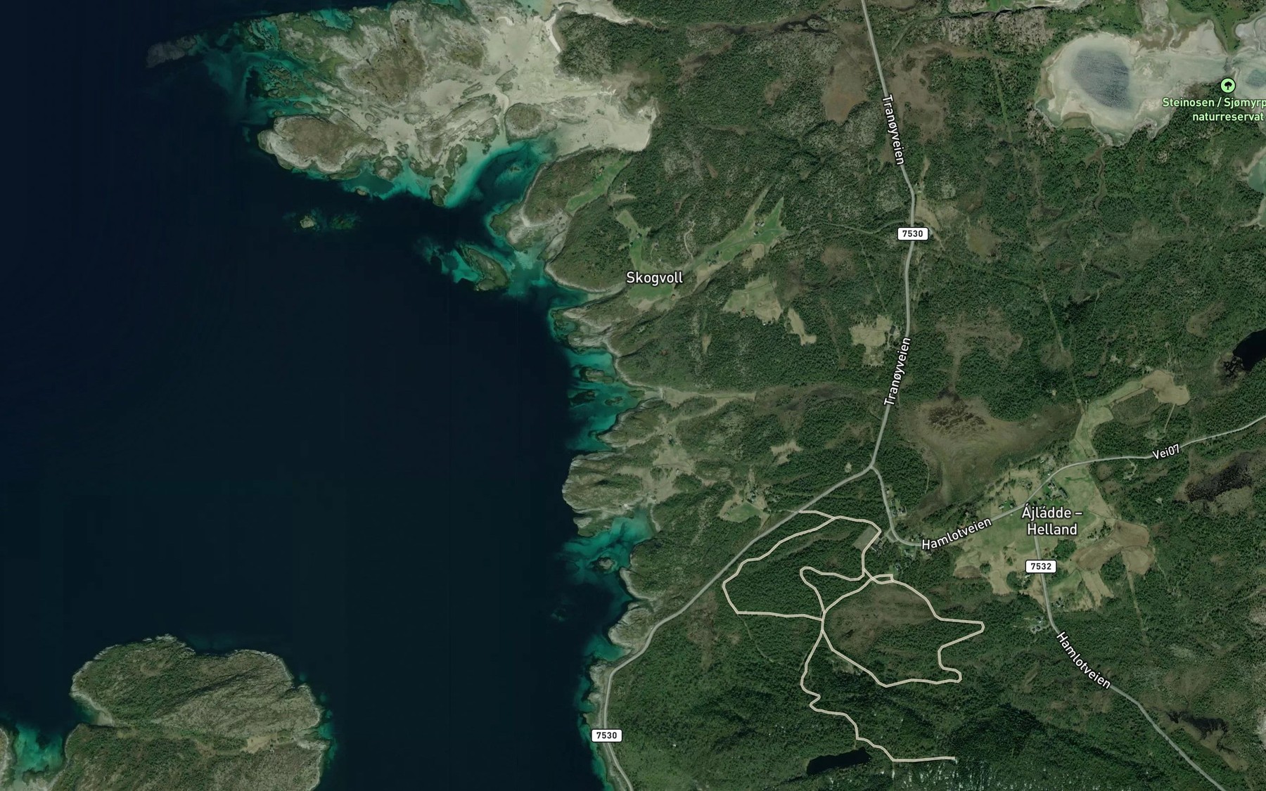 Satellite map of the Hellevika