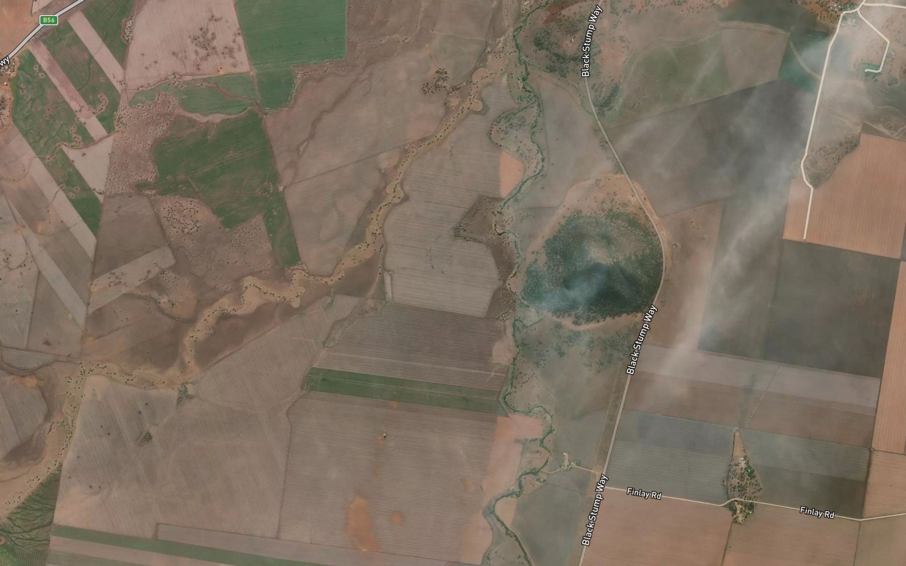 Satellite map of the Girrawillie Creek