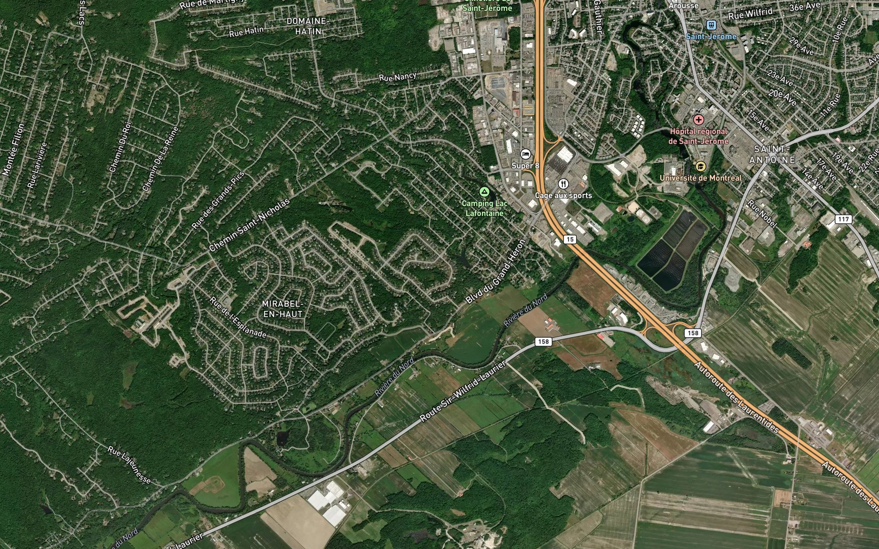 Satellite map of the Lac Lachance