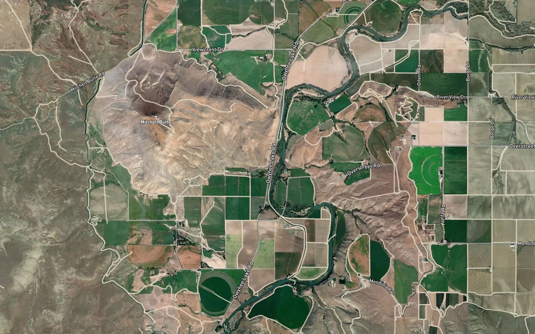 Satellite map of the Mitchell Butte Hot Spring