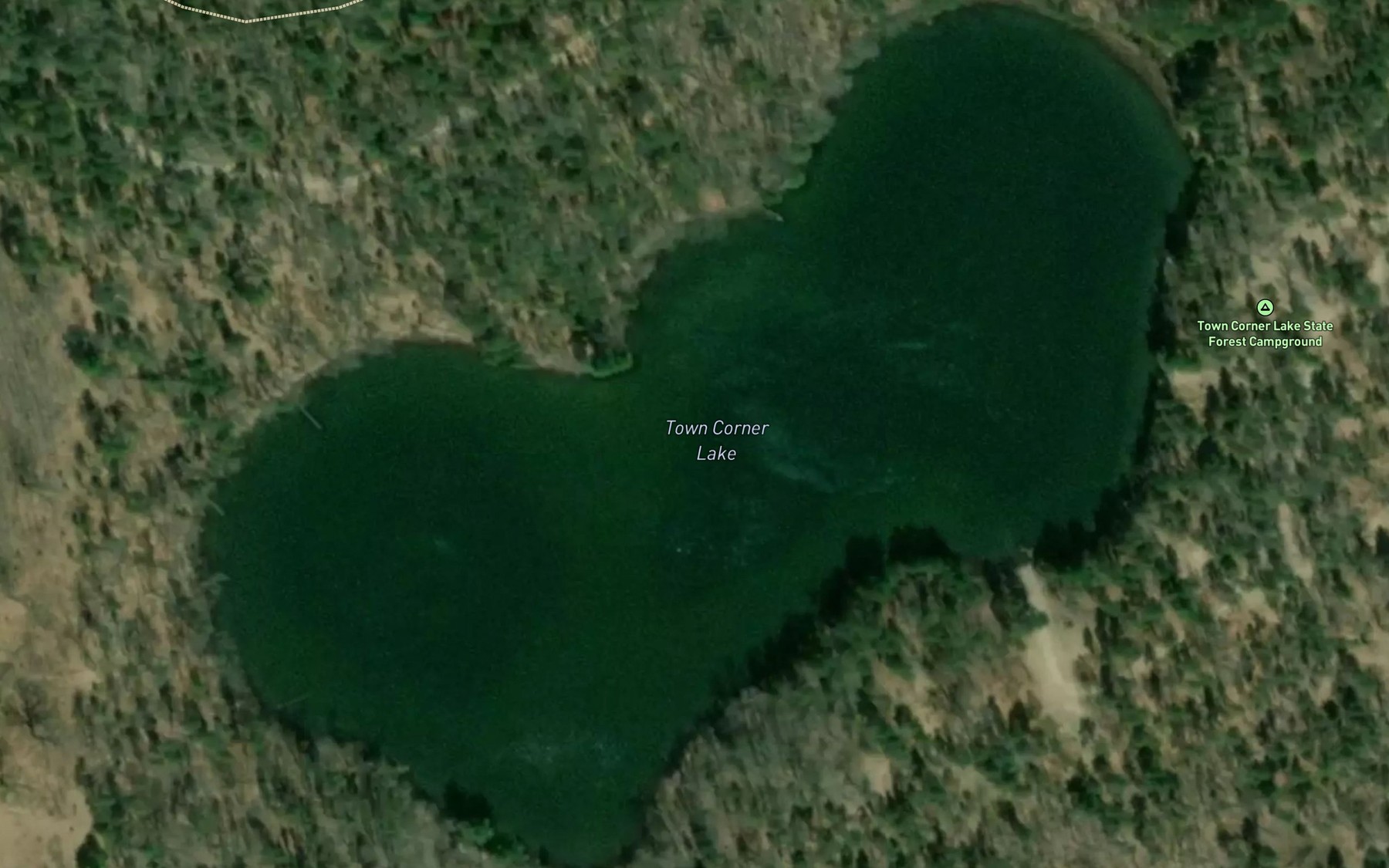 Satellite map of the Town Corner Lake