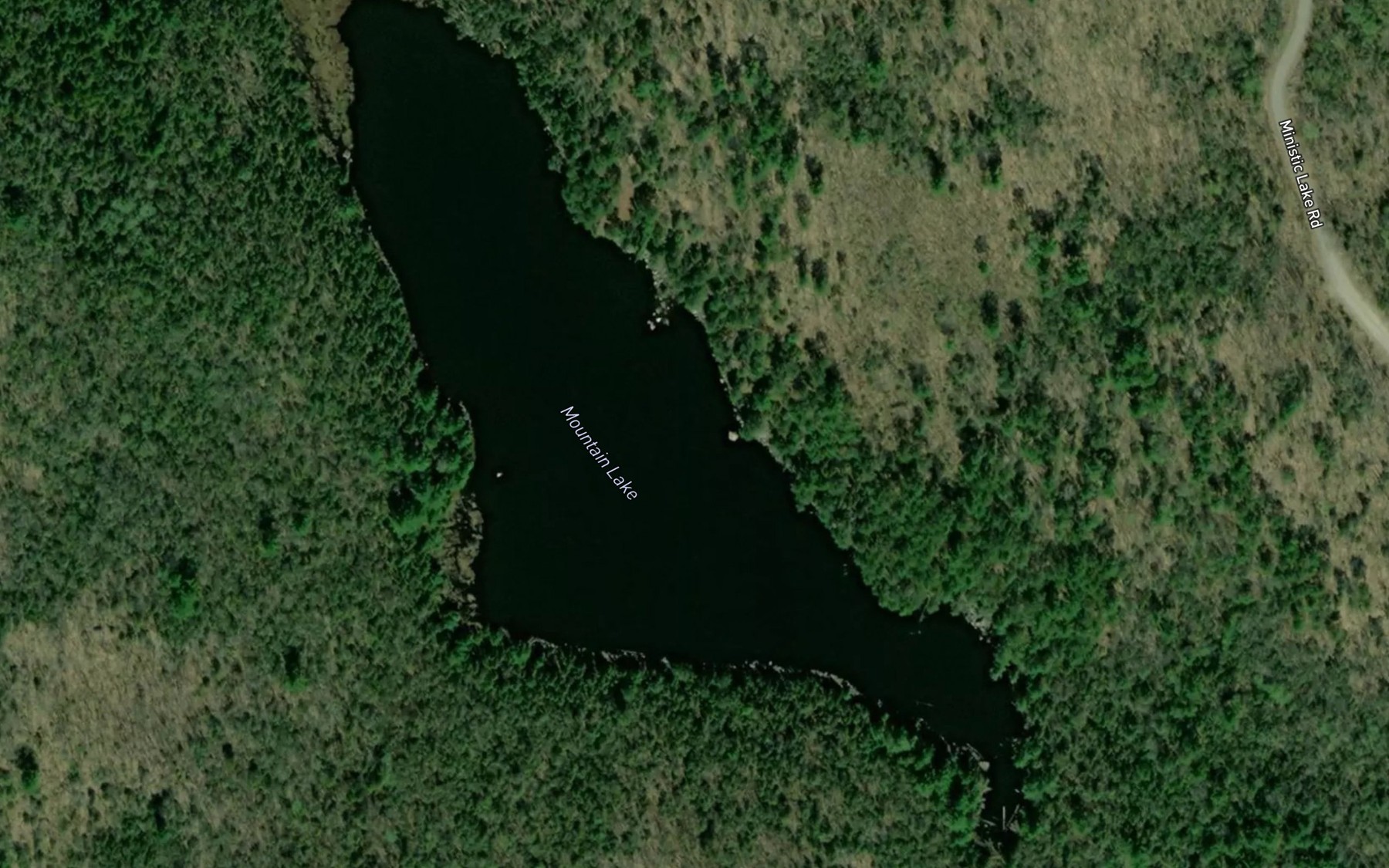Satellite map of the Mountain Lake
