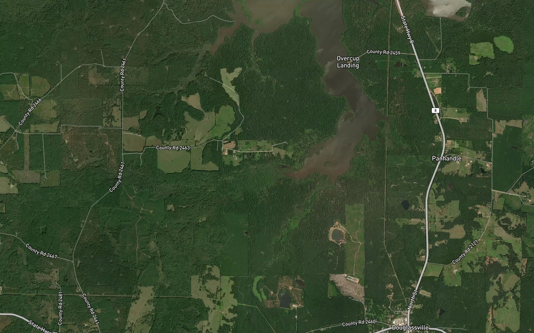Satellite map of the Powell Creek