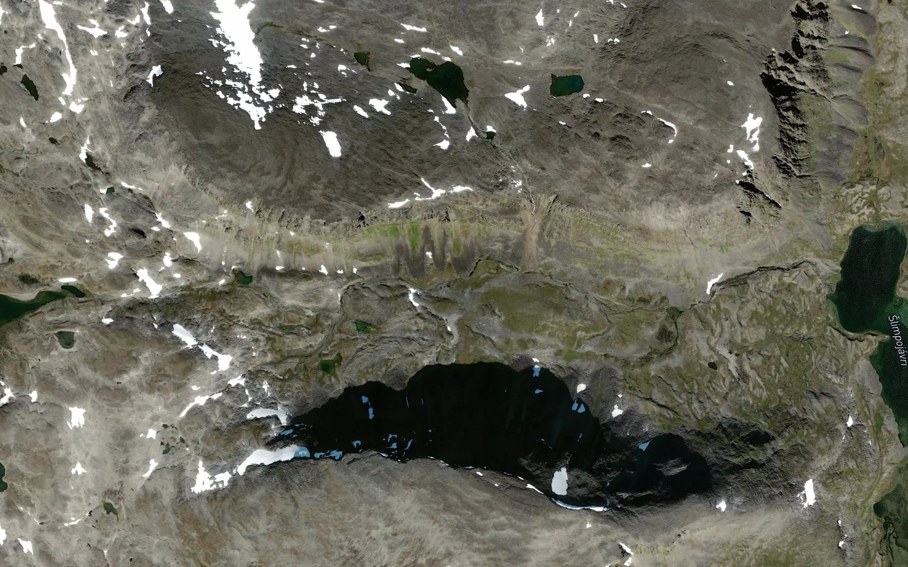 Satellite map of the Njallajohka