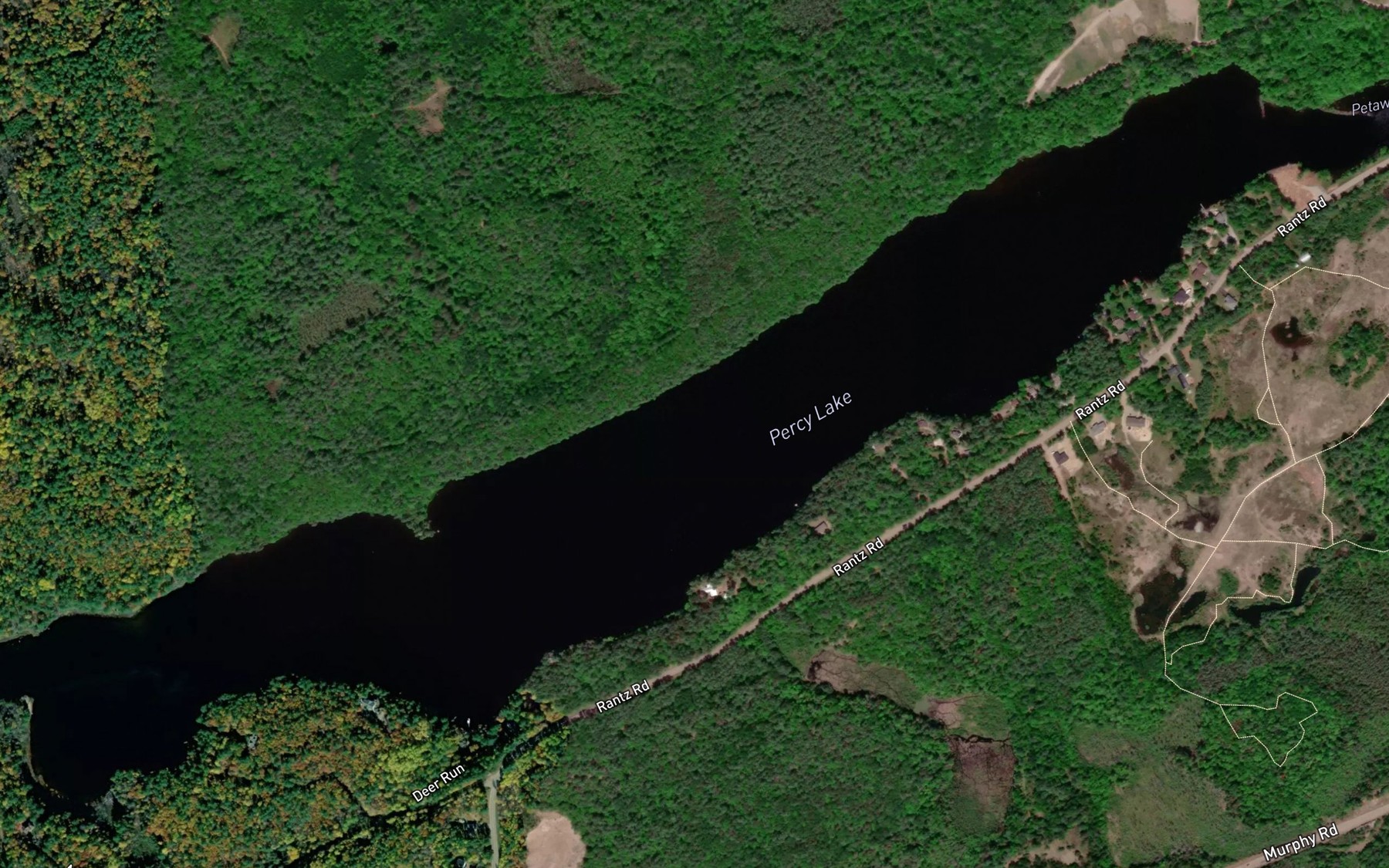 Satellite map of the Percy Lake