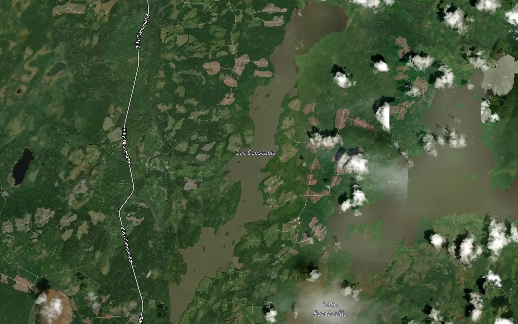 Satellite map of the Lac Ouescapis