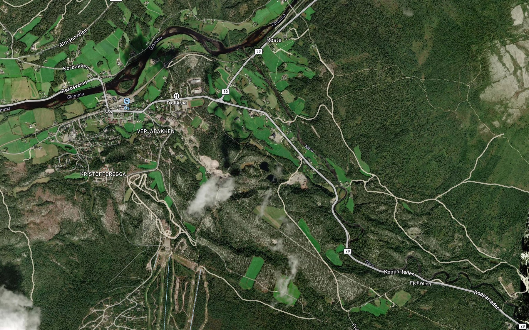 Satellite map of the Bingtjonnan