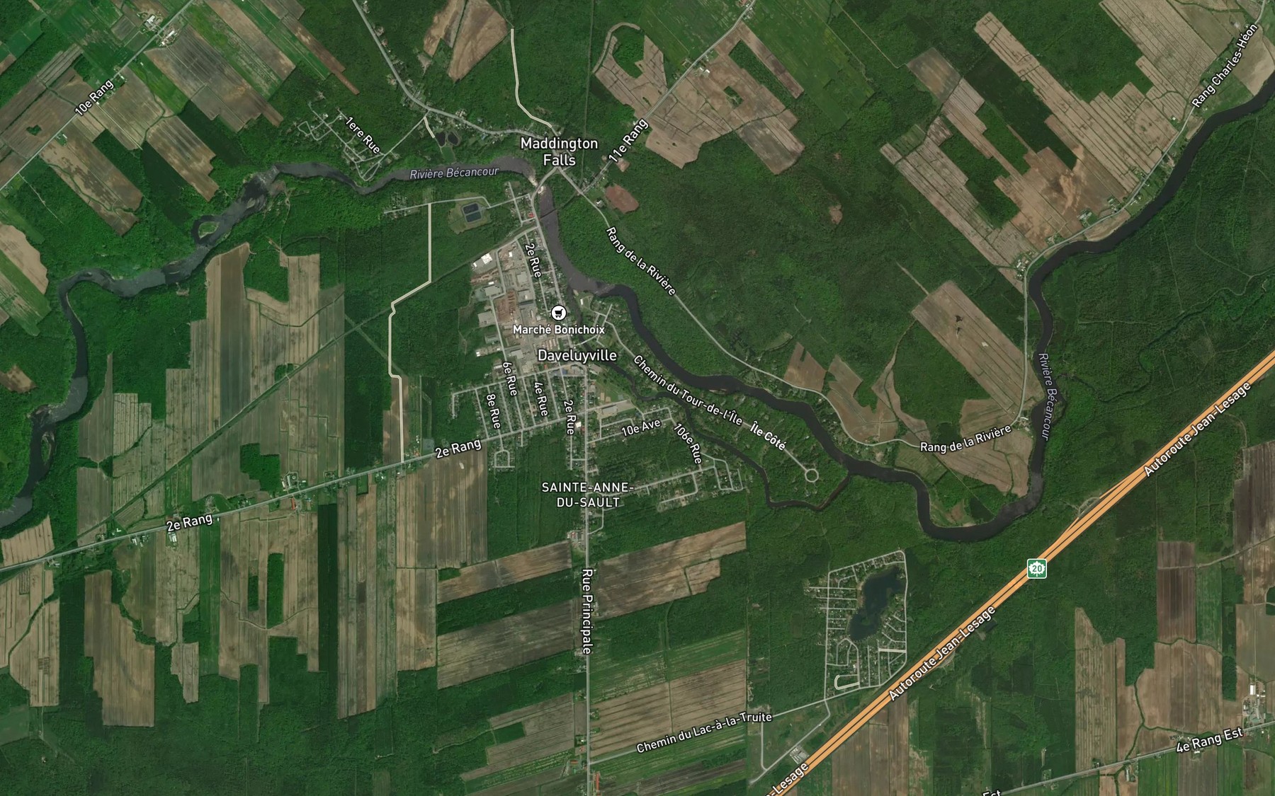 Satellite map of the Ruisseau Joseph-Beaudet