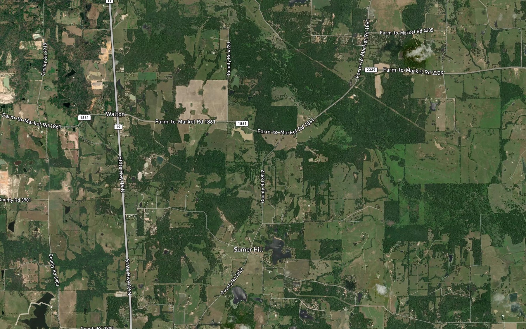 Satellite map of the Drakes Branch