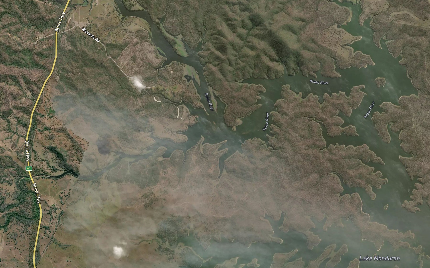 Satellite map of the Walily Creek