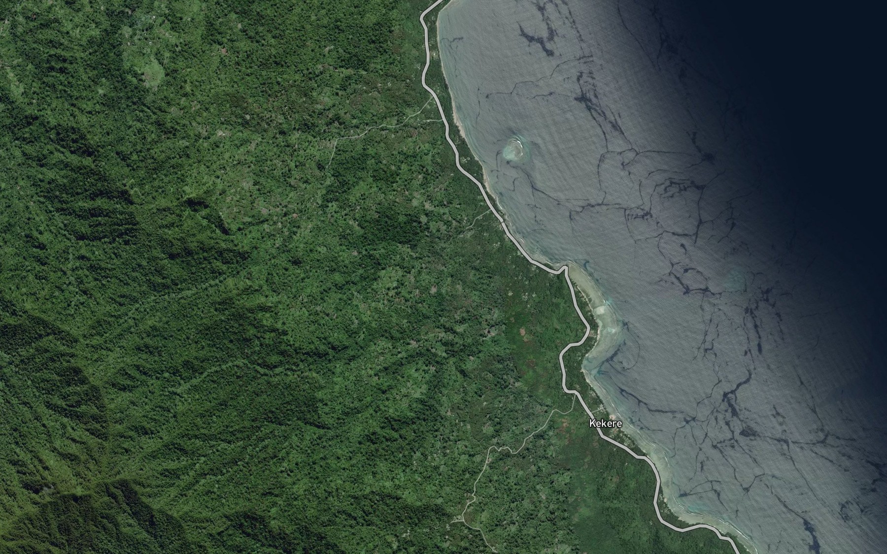 Satellite map of the Botana Reef