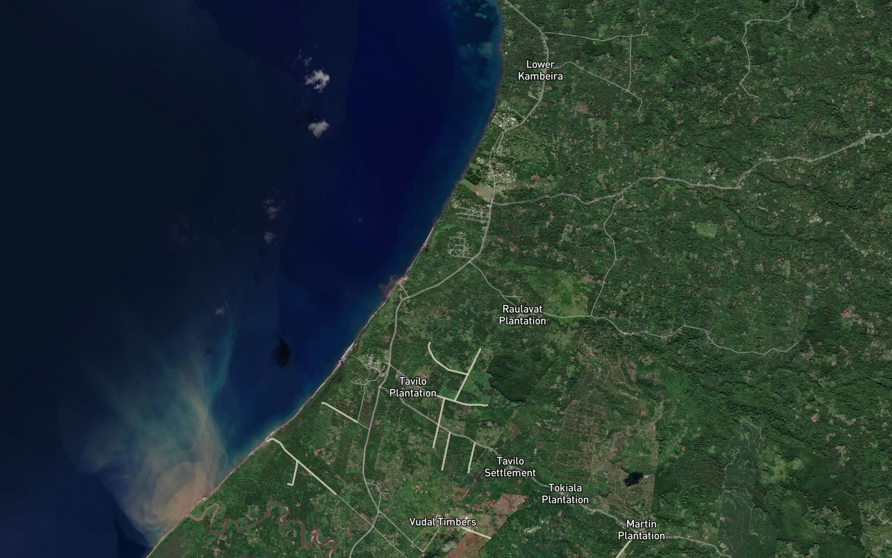 Satellite map of the Bulup River