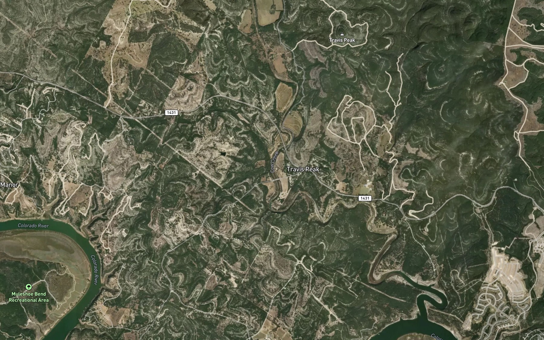 Satellite map of the Spring Branch