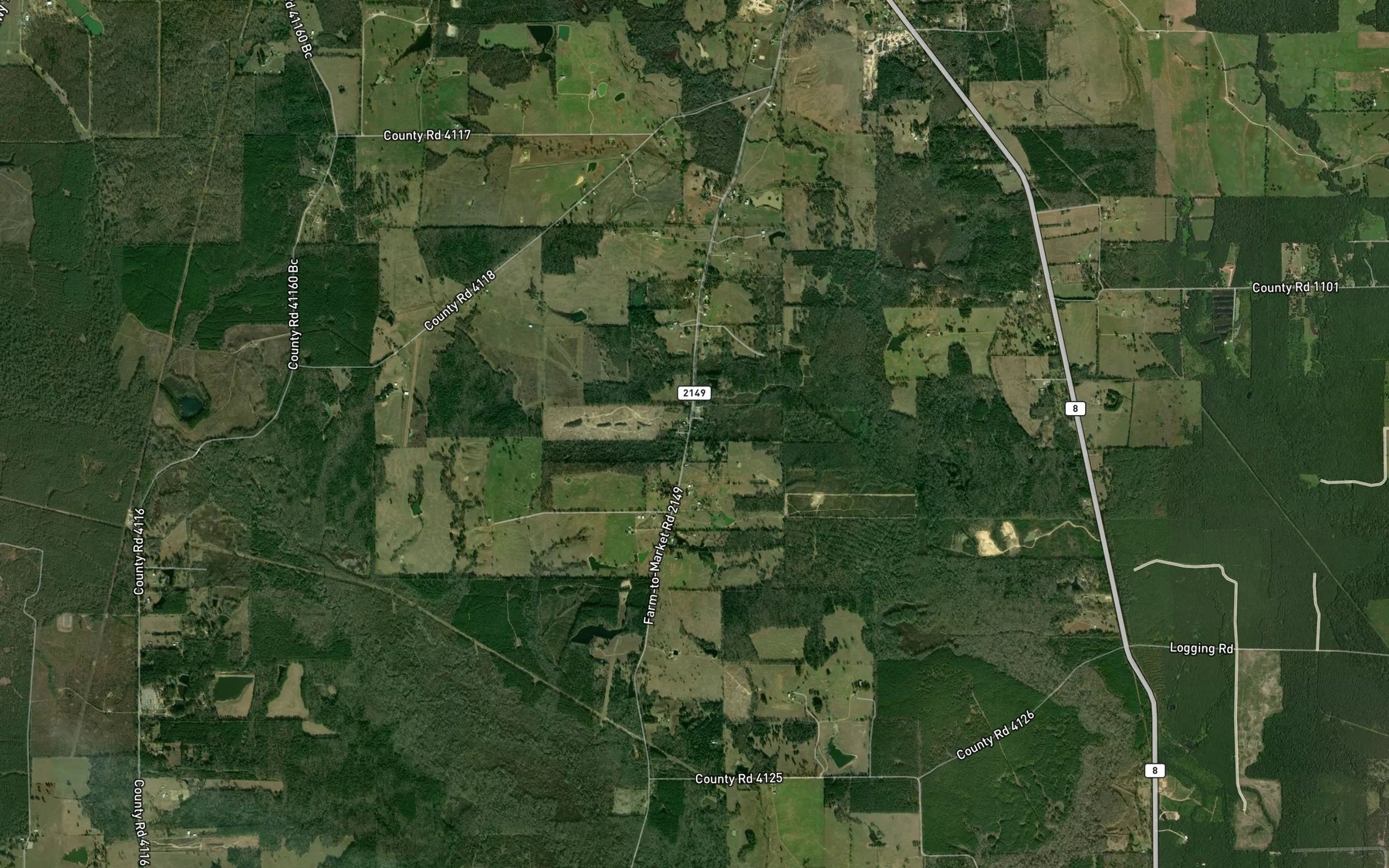 Satellite map of the Moss Springs