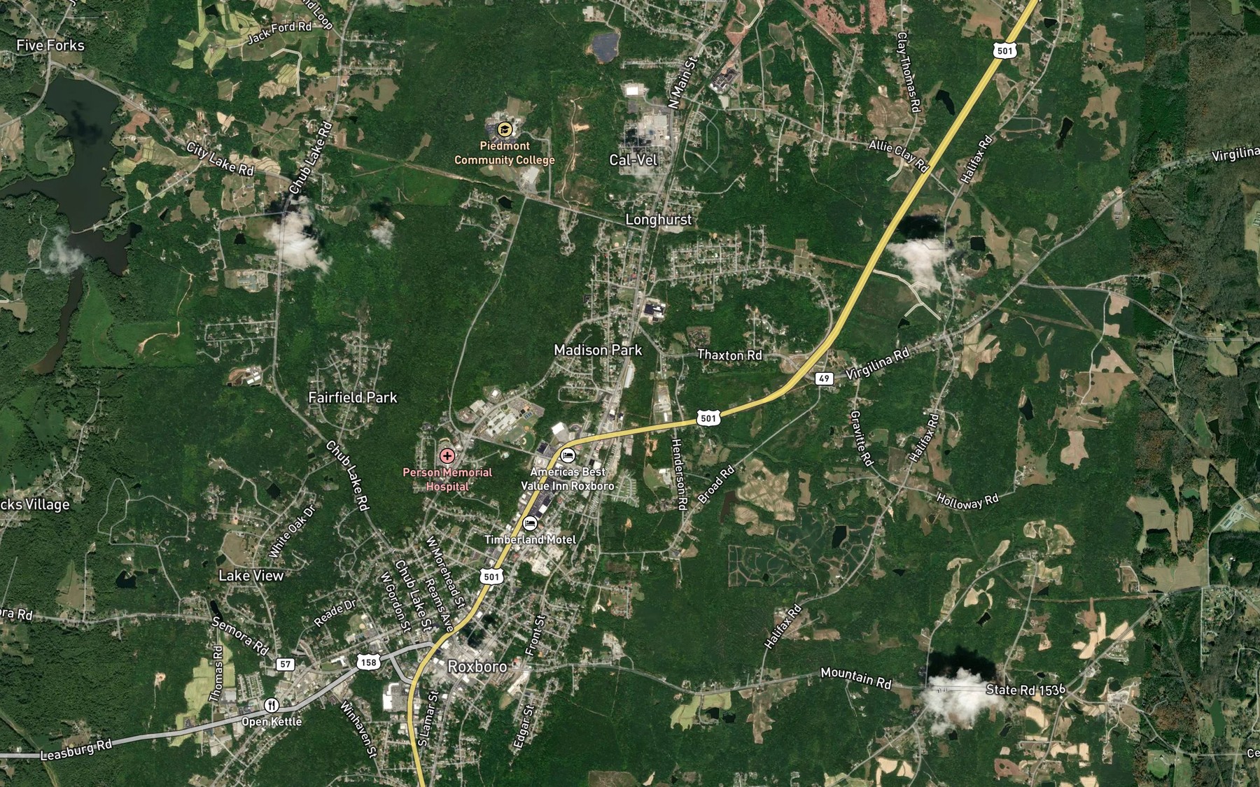 Satellite map of the Tanyard Branch